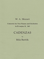 Cadenzas to Mozart's Concerto for 2 Pianos and Orchestra in E Flat Major, K. 365