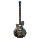 Patriot Decree Opus Lefty Electric Guitar with Faded Black Finish - With Open Pore Ebony Fretboard