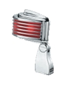 The Fin - Chrome Body/Red LED - Retro-Styled Dynamic Cardioid Microphone