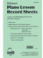 Piano Lesson Record Sheets