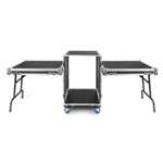 16U Tour Style ATA Road Rack Case with Dual Fold-Out Side Tables & Casters