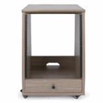 Frameworks Elite Furniture Series 12U Angled Studio Rack with Locking Casters - Driftwood Grey Finish