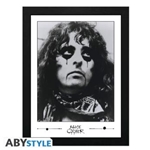 Alice Cooper - Early Alice Cooper Black and White Framed Print - 12 inch. x 16 inch.