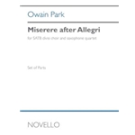 Miserere After Allegri (set Of Parts) - SATB divisi and Saxophone Quartet