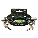 Hyperdrive Premium Instrument Patch Cables - 6 inch. (3-Pack) - Angle-Angle Connectors