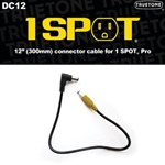 12 inch. DC Cable - Male R-Angle to Male Straight Cable