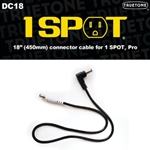 18 inch. DC Cable - Male R-Angle to Male Straight Cable