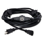 Power Distribution Cord, 6 X Nema 5-15r To Nema 5-15p, 30 Ft