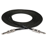 Cloth Guitar Cable, Hosa Straight to Same, 18 ft, Black/Gold