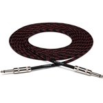 Cloth Guitar Cable, Hosa Straight to Same, 18 ft, Black/Red