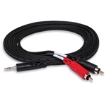 Stereo Breakout, 3.5 mm TRS to Dual RCA, 3 ft.