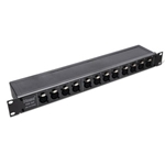 Patch Bay, 12-Point, De-Normalled, XLR3F to XLR3M