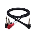 Insert Cable, Right-Angle 1/4 in. TRS to Dual Right-Angle 1/4 in. TS, 1 m