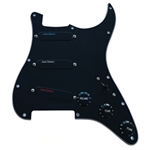 Lace Sensor Blue/Silver/Red S/S/S Loaded Pickguard - 3-Ply - Black