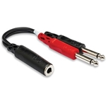 Stereo Breakout, 1/4 in. TRSF to Dual 1/4 in. TS