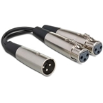 Y Cable, Dual XLR3F to XLR3M, 18 in.