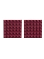 Pair Of 2o-thick Acoustic Foam Pyramid Panels 12ox12o U Burgundy Color