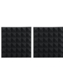 Pair Of 2o-thick Acoustic Foam Pyramid Panels 12ox12o U Charcoal Color