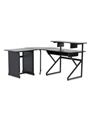 Content Creator Furniture Series Desk Set In Black Finish With Main Desk, Corner Sectio