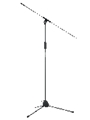 Rok-it Tubular Microphone Stand With Fixed Boom Included. Tripod Design For Compact Sto