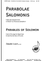 Parabolae Salomonis/parables - Satb A Cap