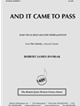 And It Came To Pass - Bass Solo-satb-pno