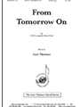 From Tomorrow On - Satb A Cap
