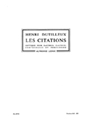 Citations, For Oboe, Harpsichord, Double Bass And Percussion