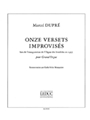 Dupre 11 Versets Improvises Lors De L'nauguration Organ Book