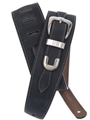Planet Waves Belt Buckle Leather Guitar Strap, Black