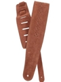 Planet Waves Vented Leather Guitar Strap, Camel Suede Rosette