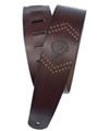 Planet Waves Embossed Studs Leather Guitar Strap, Brown