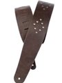 Planet Waves Blasted Leather Guitar Strap, Brown with Brass Rivets