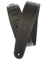Planet Waves Basket Weave Embossed Leather Guitar Strap, Black
