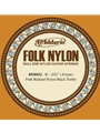 D'Addario BEB032 Folk Nylon Guitar Single String, Black Nylon, Ball End, .032