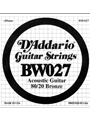 D'Addario BW027 Bronze Wound Acoustic Guitar Single String, .027