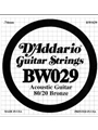 D'Addario BW029 Bronze Wound Acoustic Guitar Single String, .029