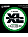 D'Addario ECB80 Bass Guitar Strings, Light, 40-95, Super Long Scale