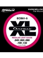 D'Addario ECB81-5 5-String Bass Guitar Strings, Light, 45-132, Long Scale