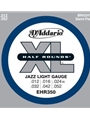 D'Addario EHR350 Half Round Electric Guitar Strings, Jazz Light, 12-52