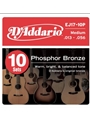 D'Addario EJ17-10P Phosphor Bronze Acoustic Guitar Strings, Medium, 13-56, 10 Sets