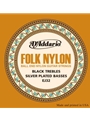 String--Guitar  D'Addario Folk Nylon - EJ32 - Black Trebles/Silver