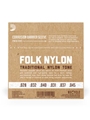 D'Addario EJ32C Folk Nylon Guitar Strings, Ball End, Silver Wound/Clear Nylon Trebles