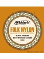 String--Guitar  D'Addario Folk Nylon - EJ34 - Black Trebles/Bronze