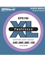 D'Addario EPS190 ProSteels Bass Guitar Strings, Custom Light, 40-100, Long Scale