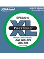 D'Addario EPS220-5 5-String ProSteels Bass Guitar Strings, Super Light, 40-125, Long Scale