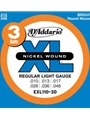 D'Addario EXL110-3D Nickel Wound Electric Guitar Strings, Regular Light, 10-46, 3 Sets
