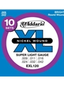 D'Addario EXL120-10P Nickel Wound Electric Guitar Strings, Super Light, 9-42, 10 Sets