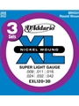 D'Addario EXL120-3D Nickel Wound Electric Guitar Strings, Super Light, 9-42, 3 Sets