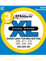 D'Addario EXL125-3D Nickel Wound Electric Guitar Strings, Super Light Top/Regular Bottom, 9-